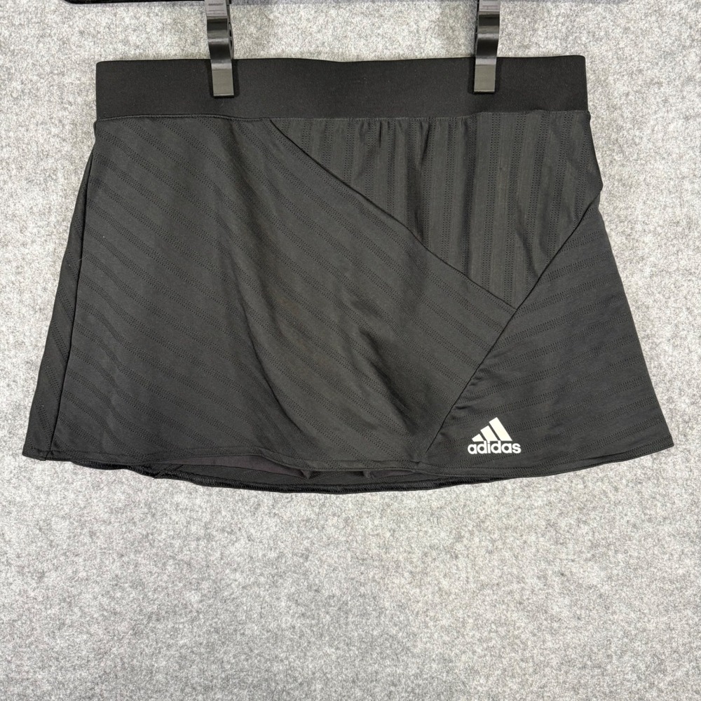 Adidas Climalite Tennis Skort Women Small Black Wrap Front Athletic Skirt S15812